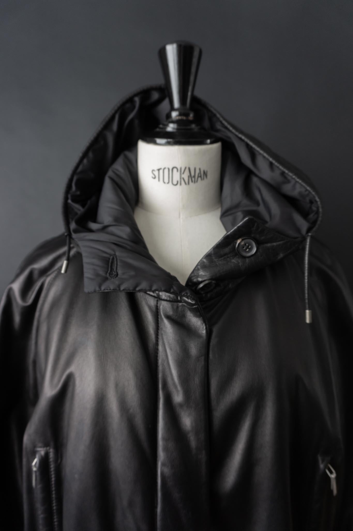 Vintage Jil Sander Ledermantel Schwarz, S–M