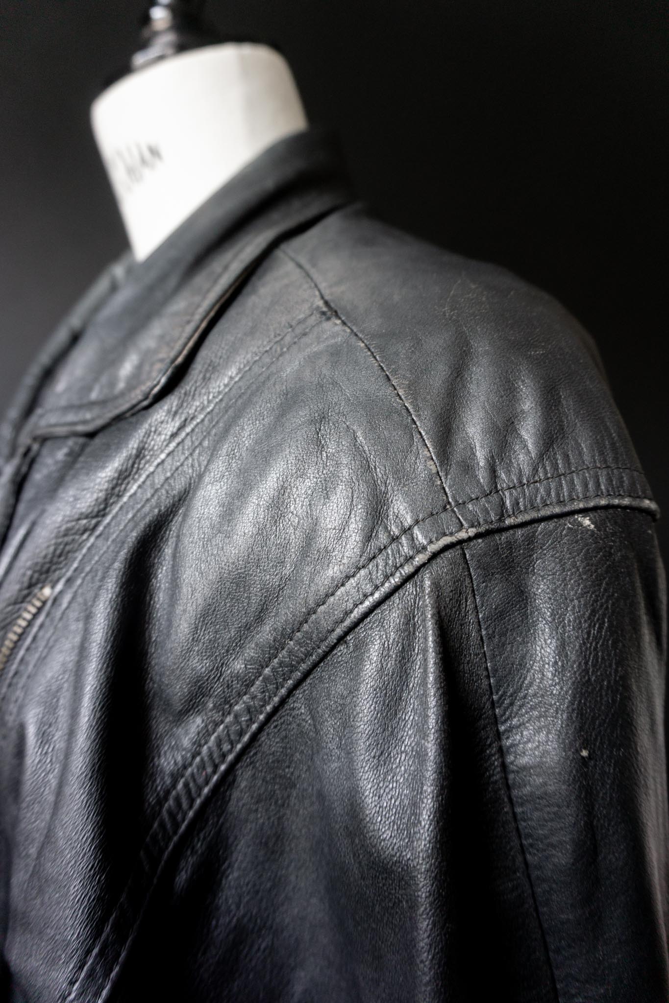 Vintage Lederjacke, Slouchy Bikerjacke mit Patina, M–L