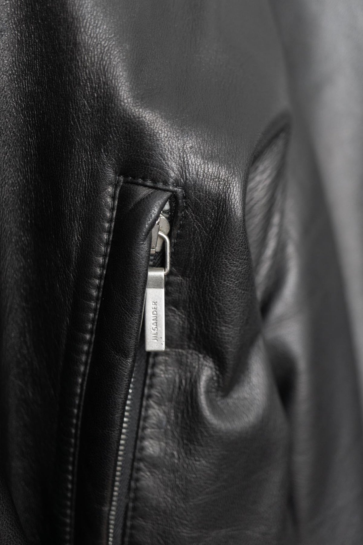 Vintage Jil Sander Ledermantel Schwarz, S–M