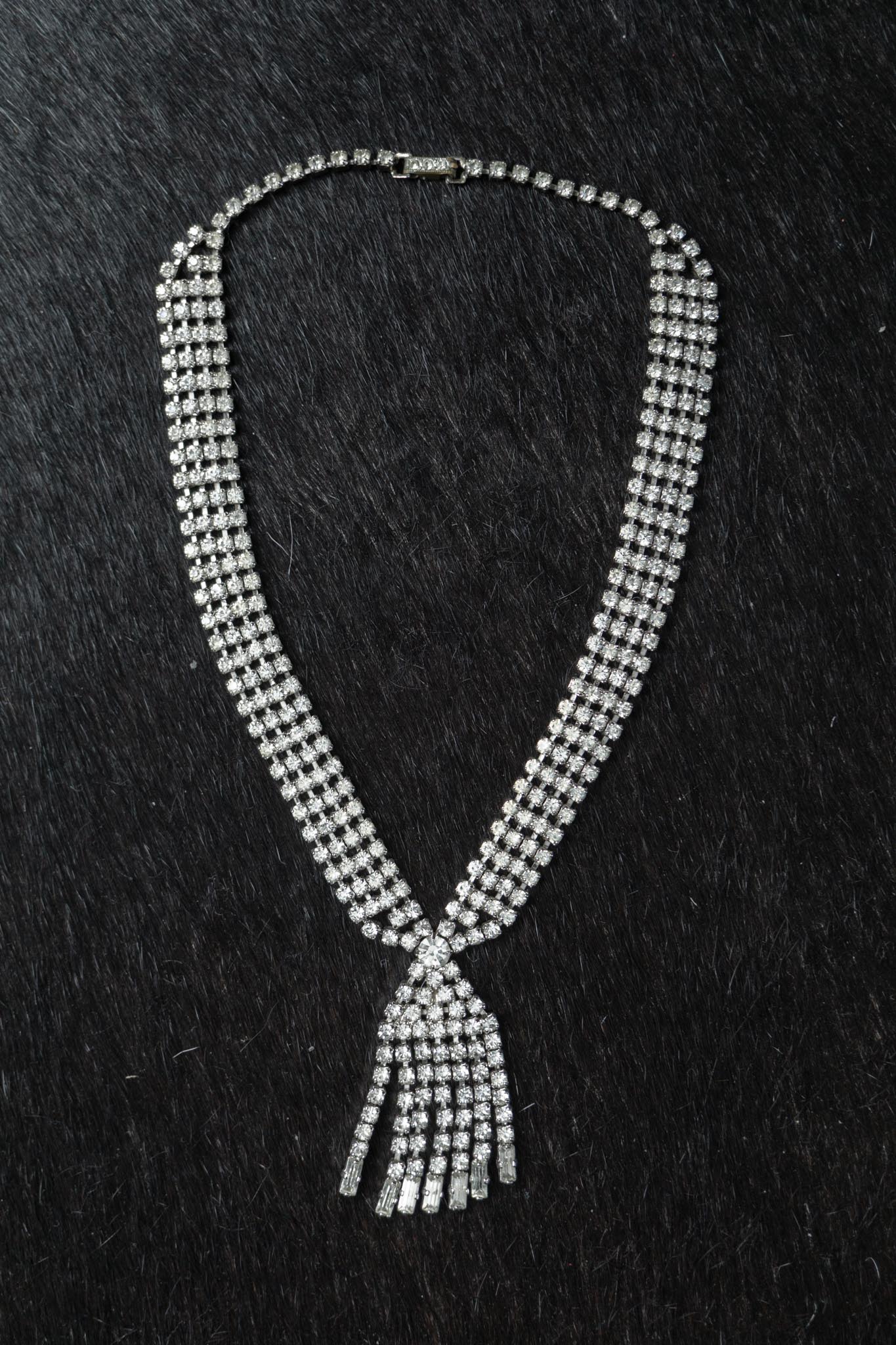 Vintage 80s Strasskette mit Fransen