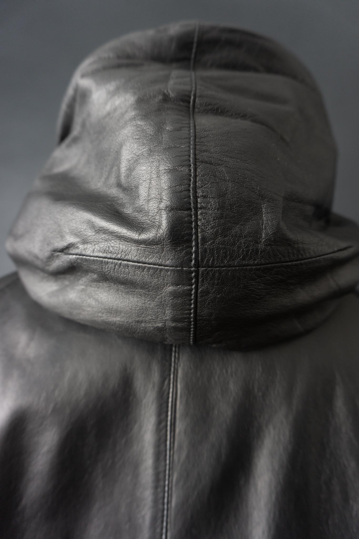 Vintage Jil Sander Ledermantel Schwarz, S–M