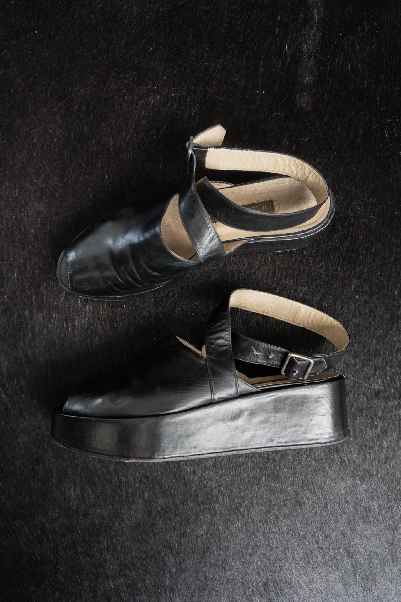 Vintage 90s Ann Demeulemeester Peep Toe Platforms, 38