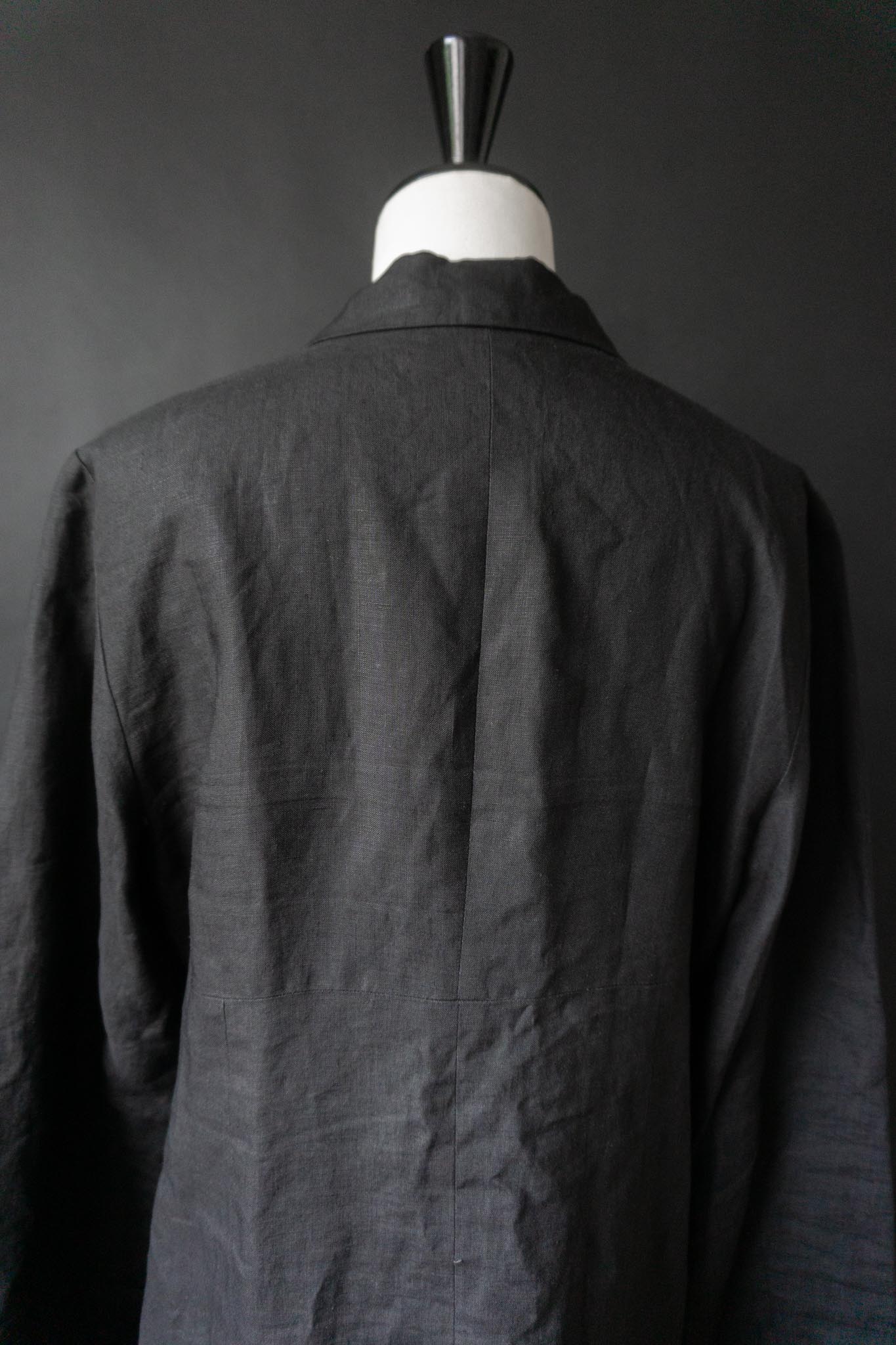 Vintage 90s Leinenblazer, Schwarz, S–M