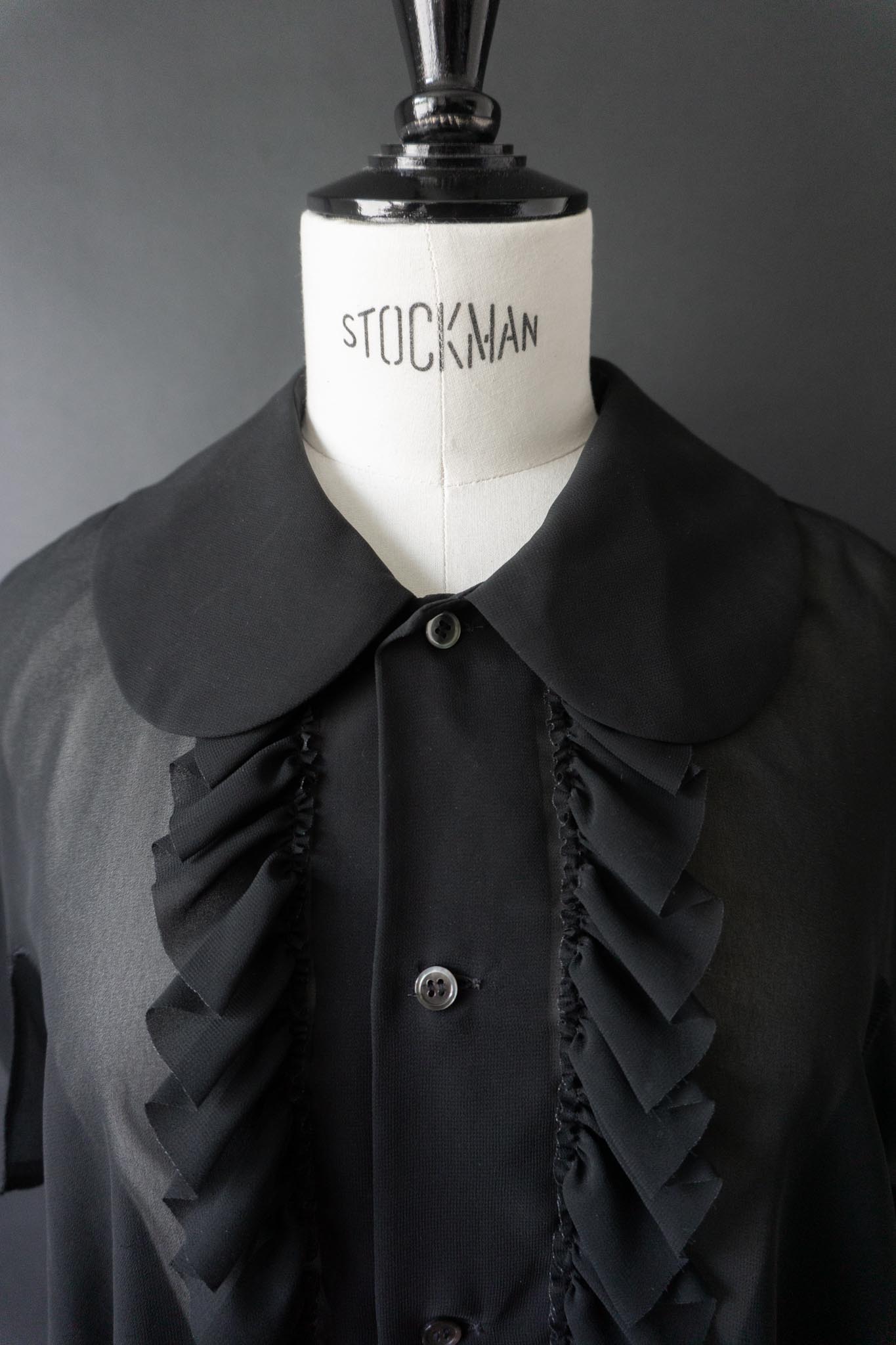 Vintage Comme des Garçons Bluse, Bubikragen, Volant-Rüschen, S–M