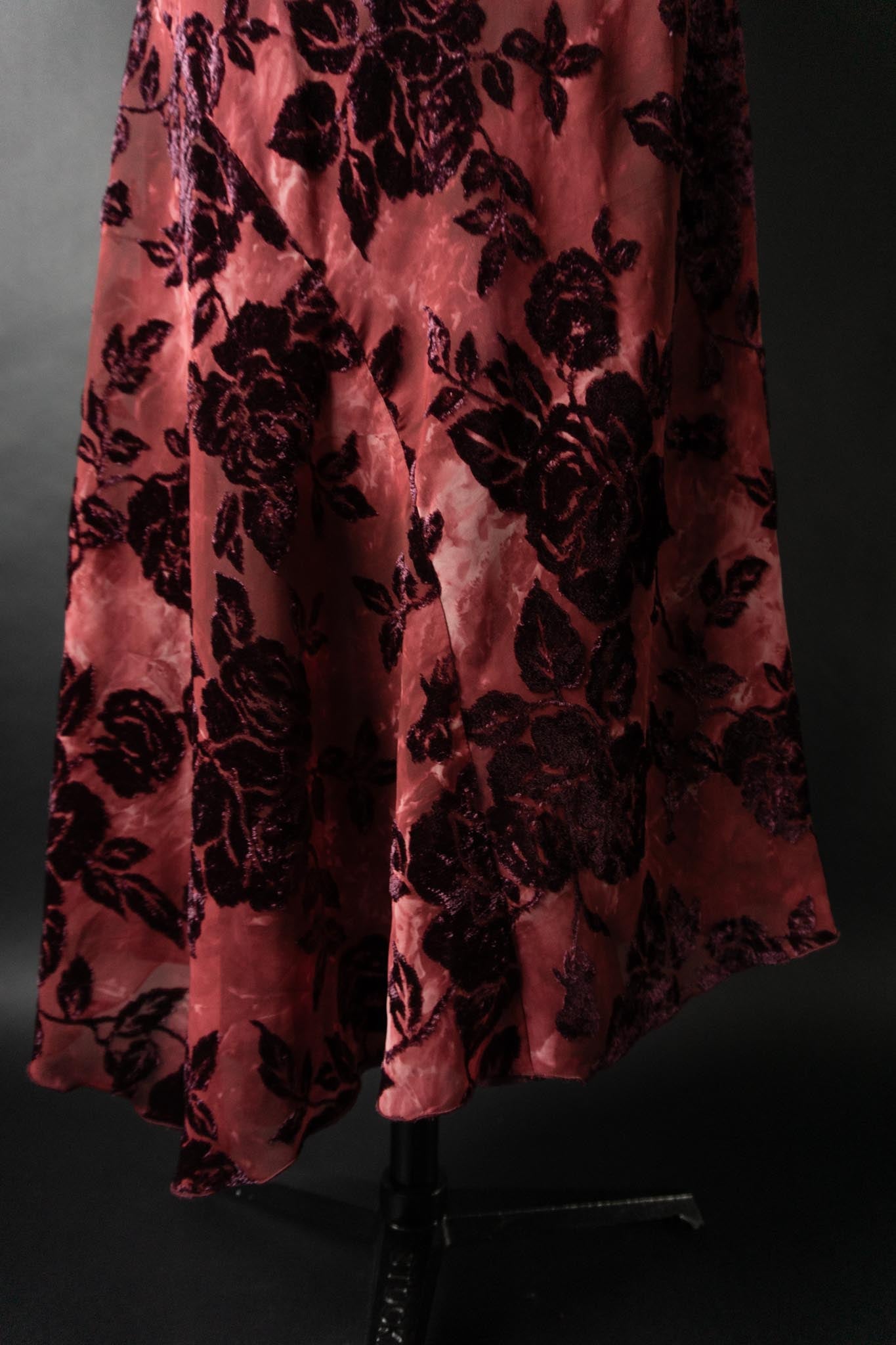 Vintage 90s Whimsigoth Kleid, Rosen, M–L