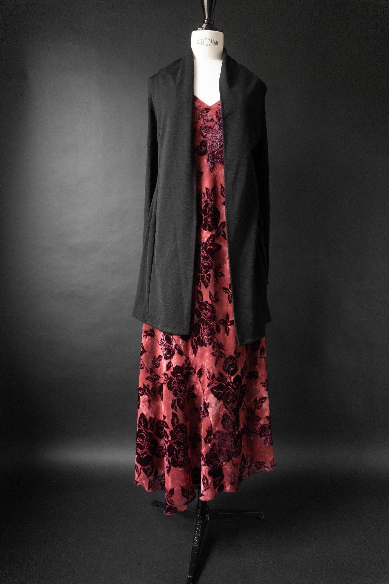 Vintage 90s Whimsigoth Kleid, Rosen, M–L