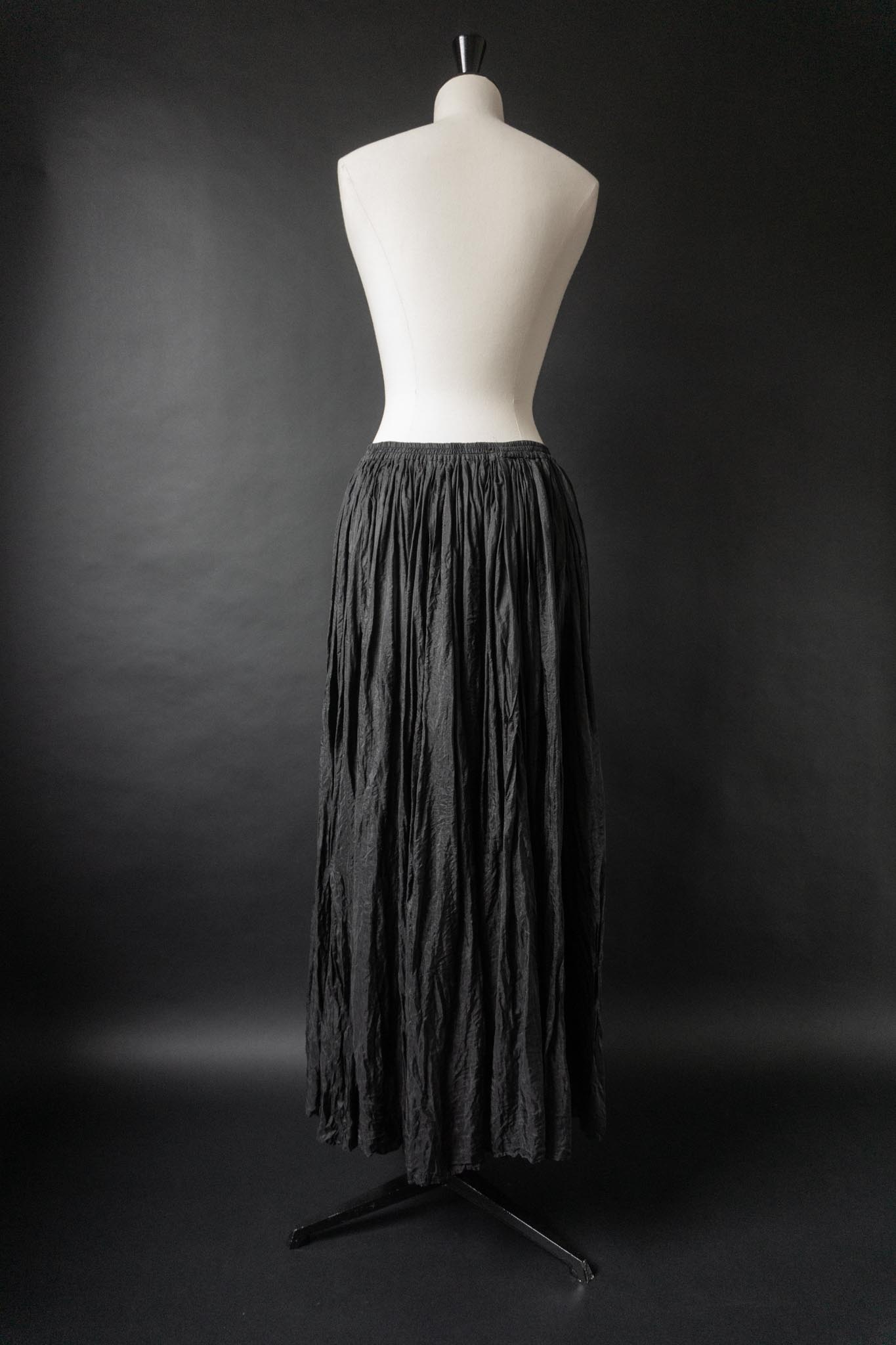 Vintage 80s maxirock, Crinkle Seide, M–XL
