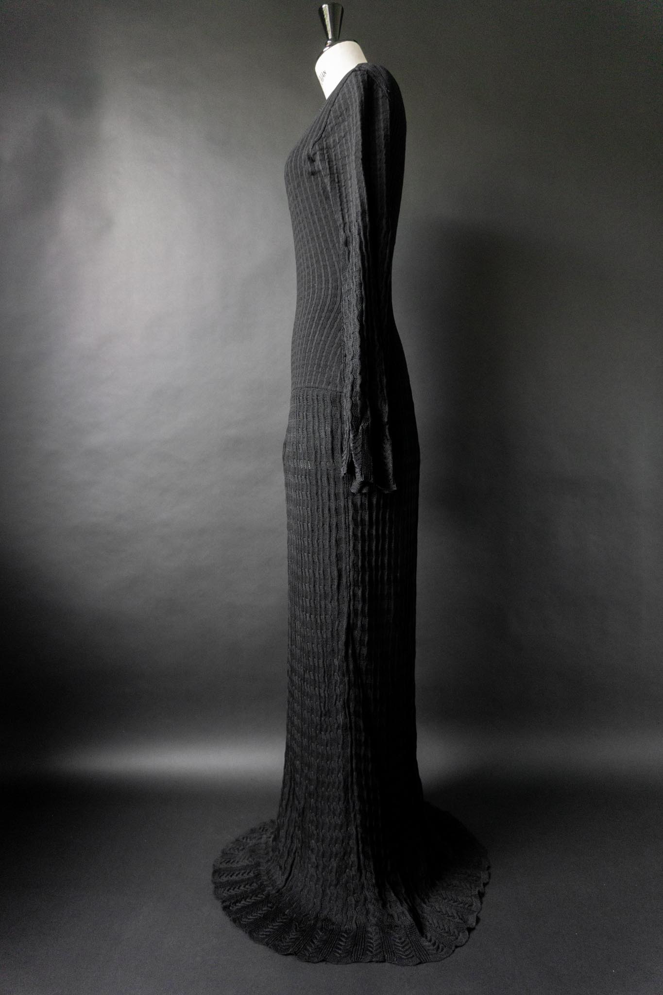 Vintage 90s Alaïa Strickkleid, Schwarz, S–M