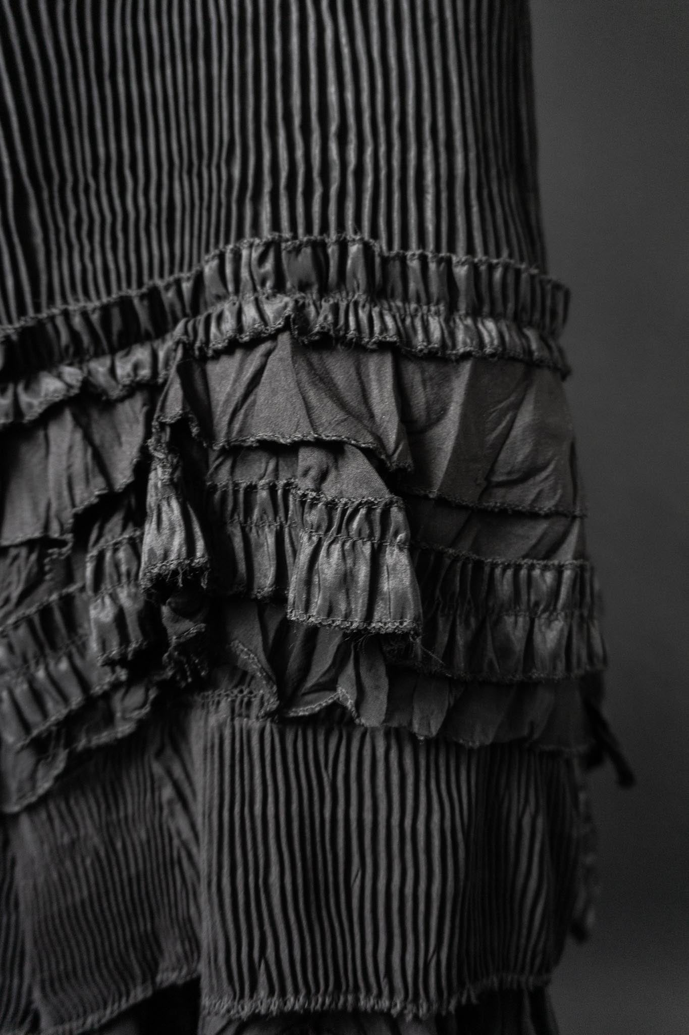 Vintage Plissé Rock mit asymmetrischen Rüschen, S–L