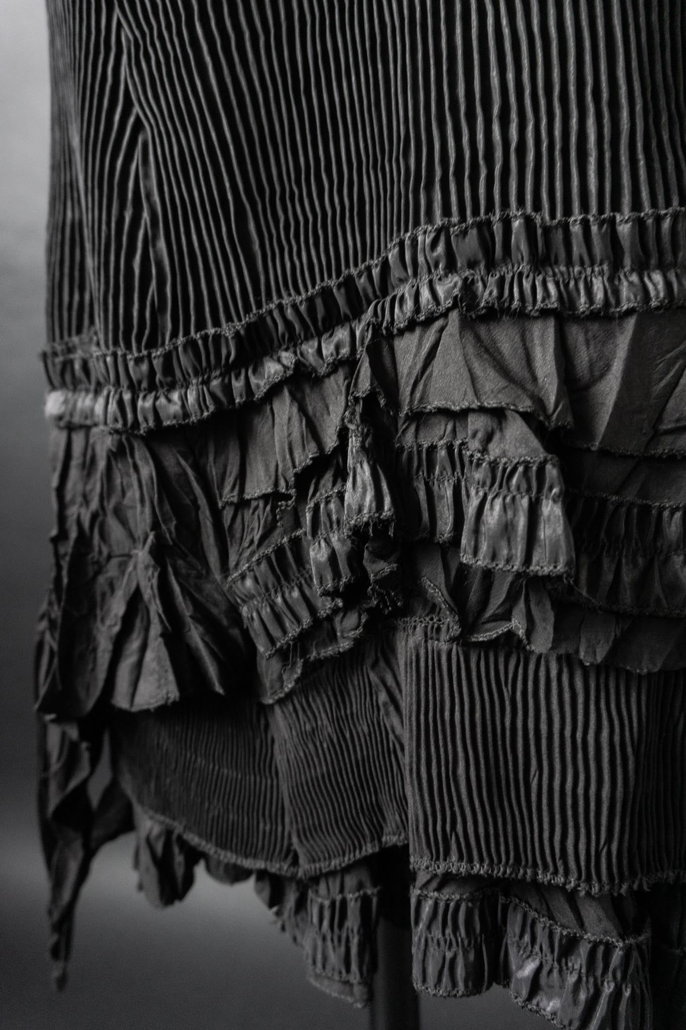 Vintage Plissé Rock mit asymmetrischen Rüschen, S–L