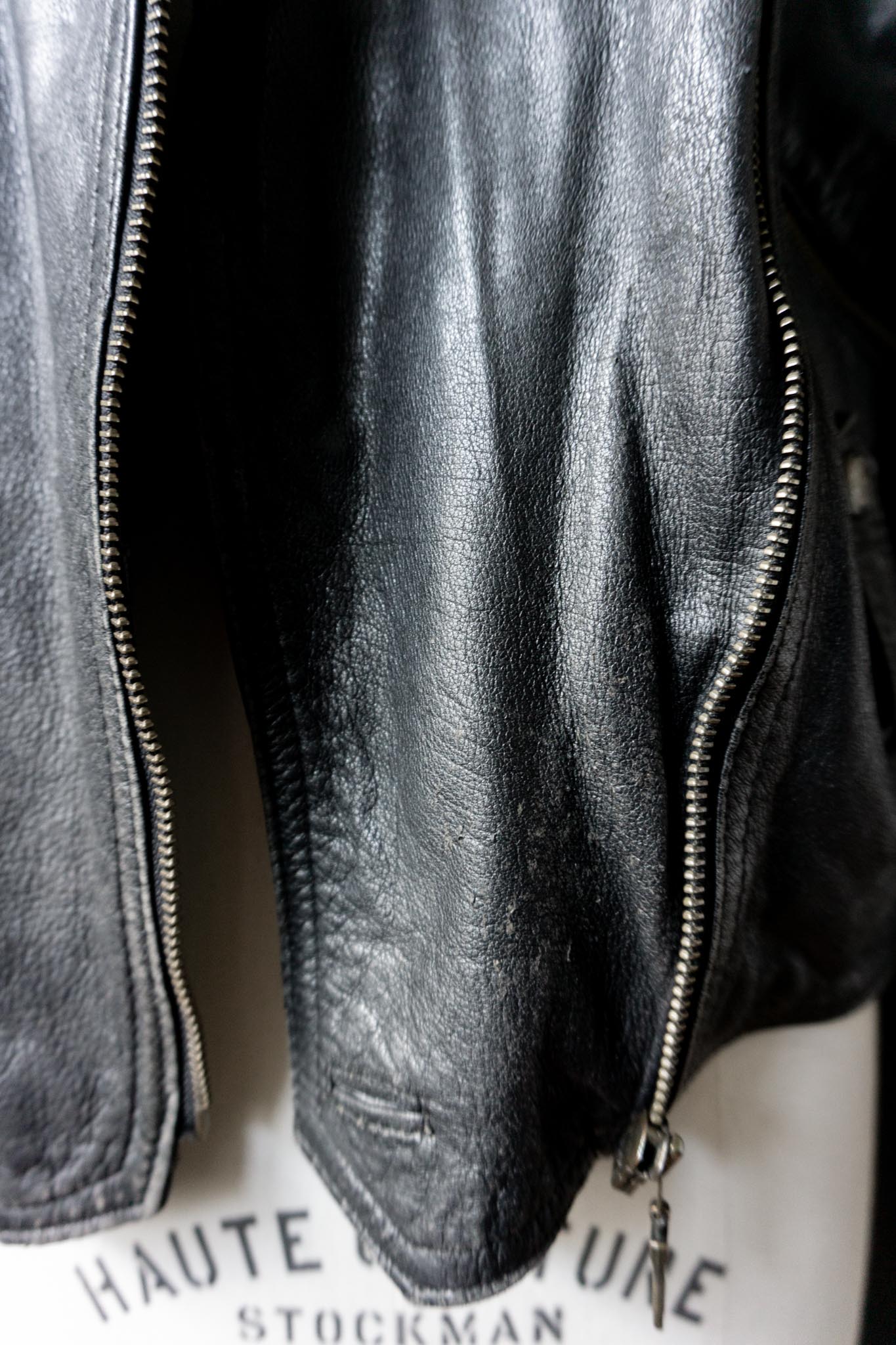 Vintage Lederjacke, Slouchy Bikerjacke mit Patina, M–L