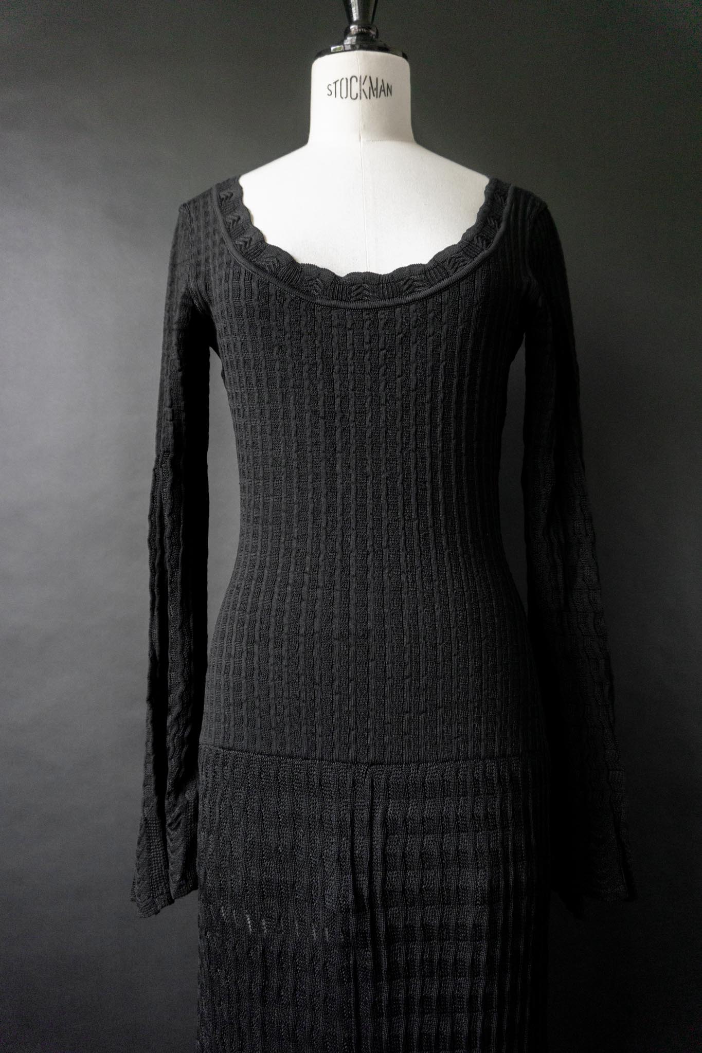 Vintage 90s Alaïa Strickkleid, Schwarz, S–M