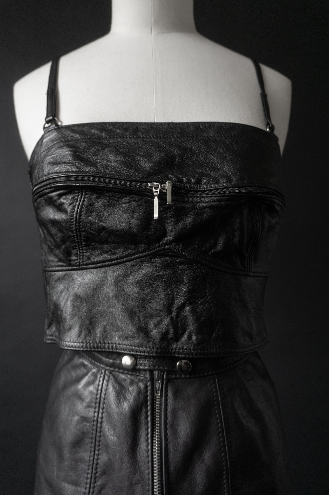 Vintage 80s Premium Ledertop, Zipper, XS–S