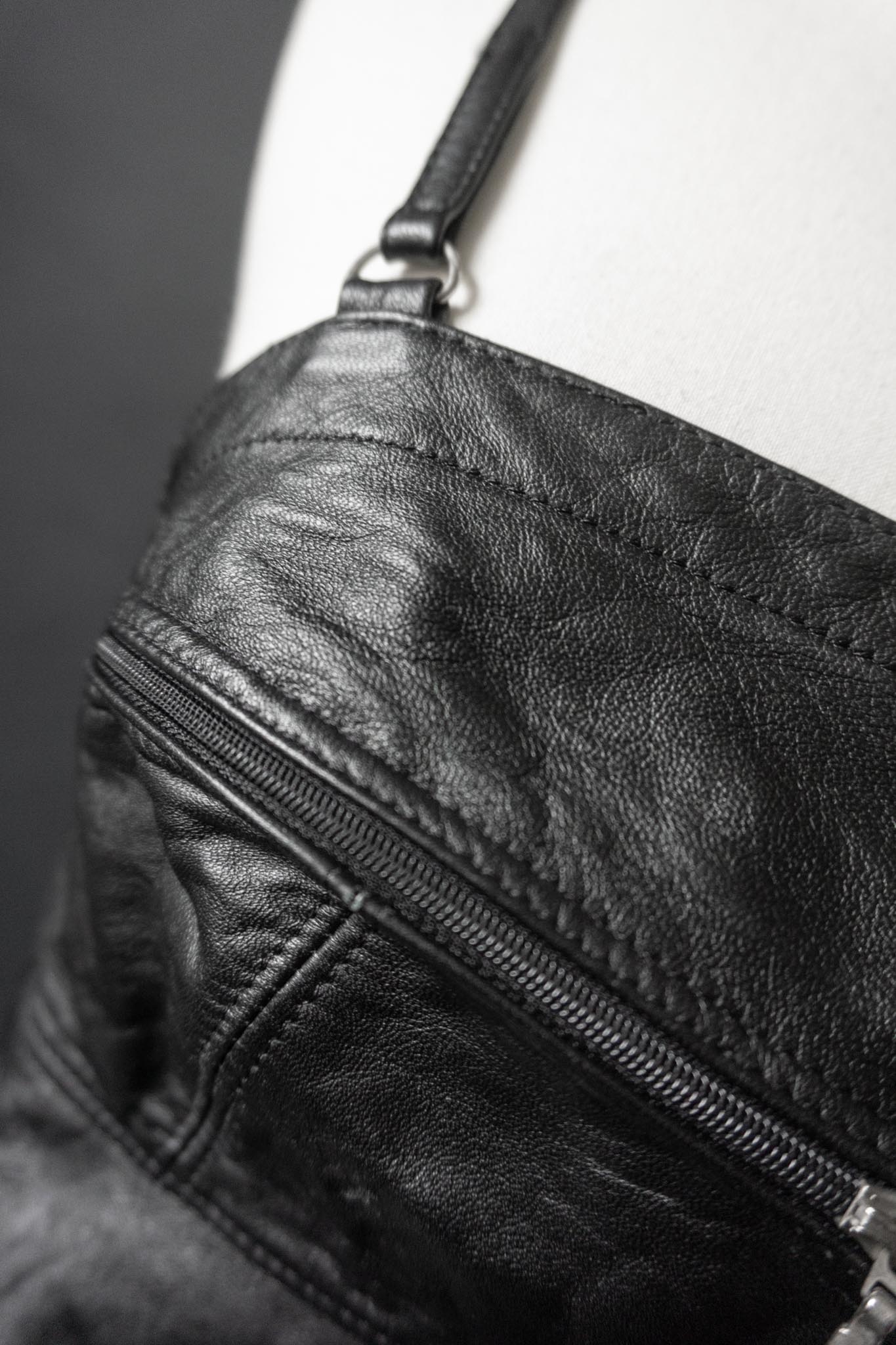 Vintage 80s Premium Ledertop, Zipper, XS–S