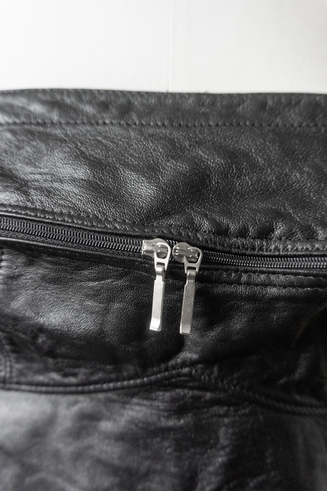 Vintage 80s Premium Ledertop, Zipper, XS–S