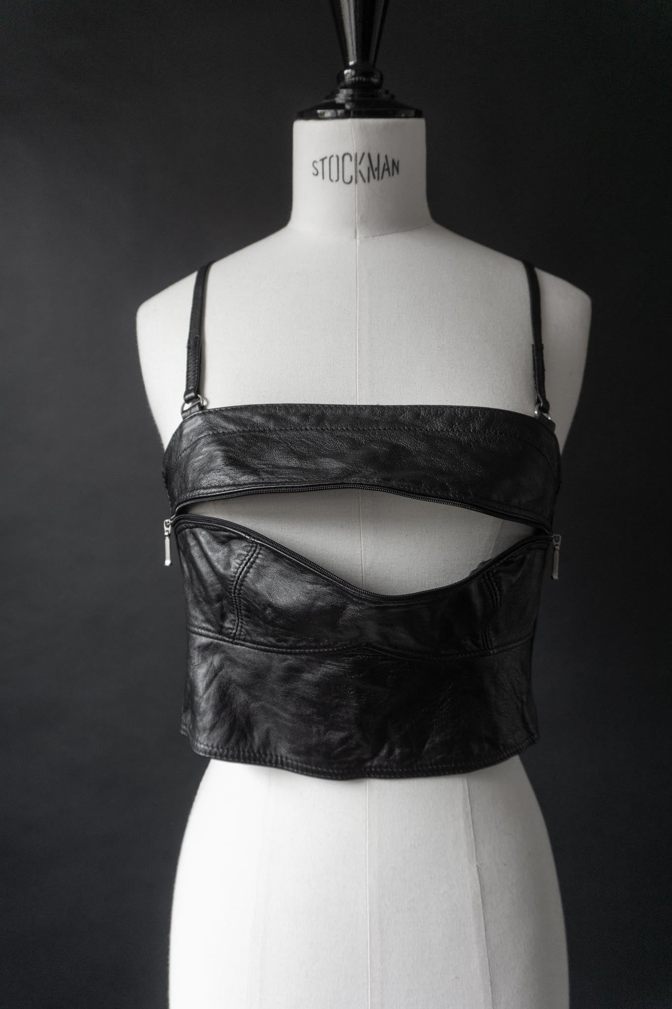 Vintage 80s Premium Ledertop, Zipper, XS–S
