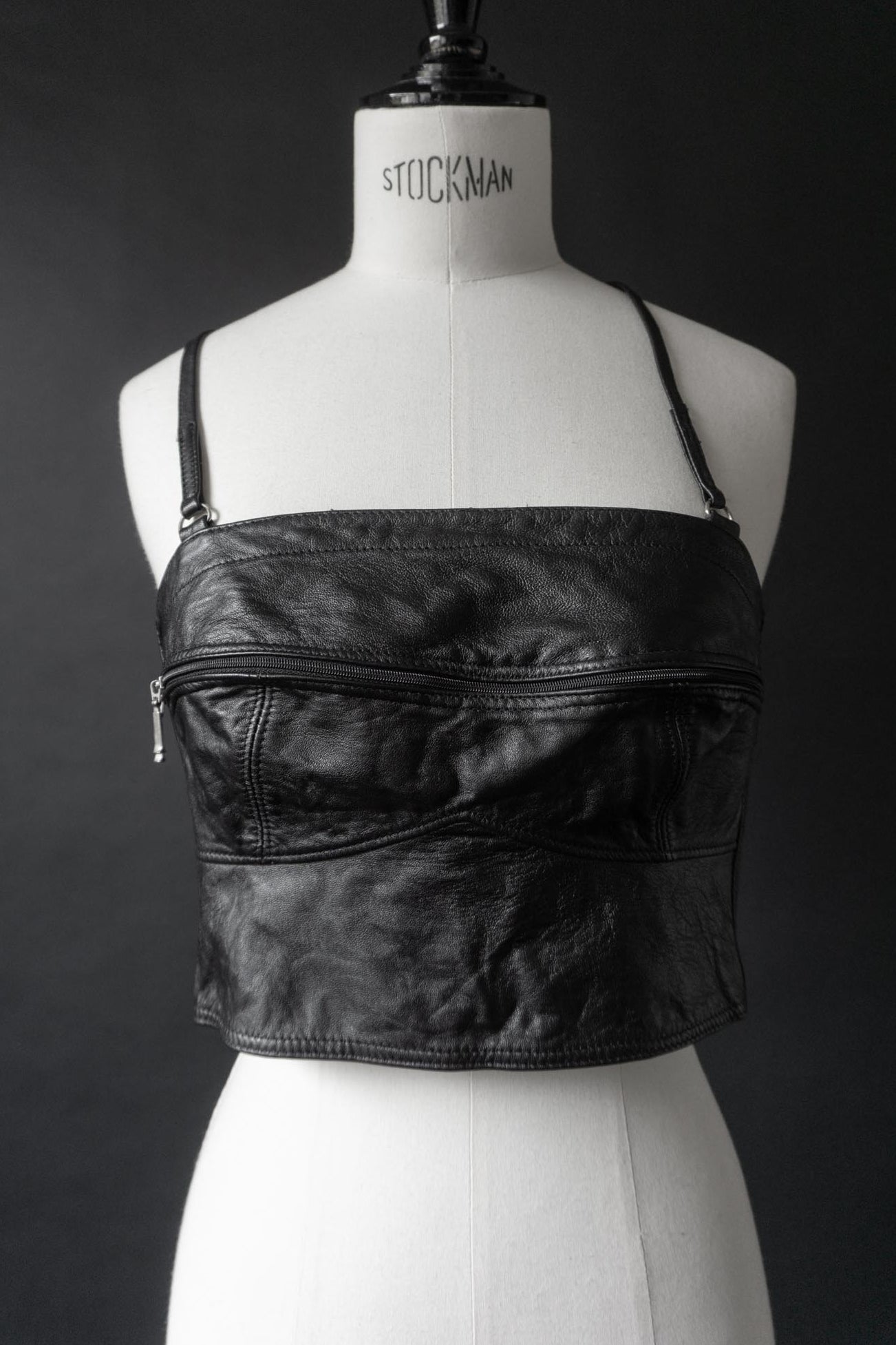 Vintage 80s Premium Ledertop, Zipper, XS–S