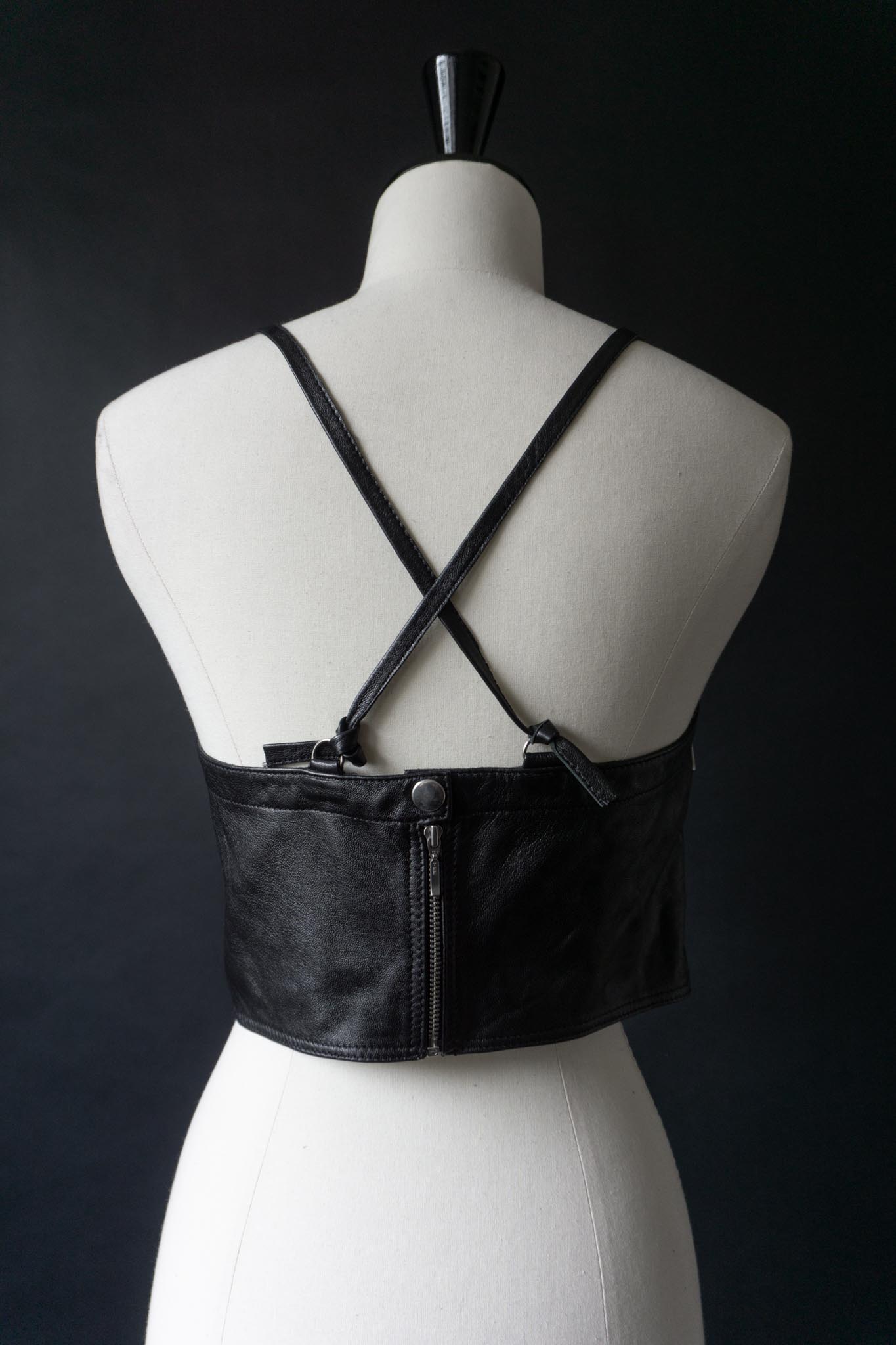 Vintage 80s Premium Ledertop, Zipper, XS–S