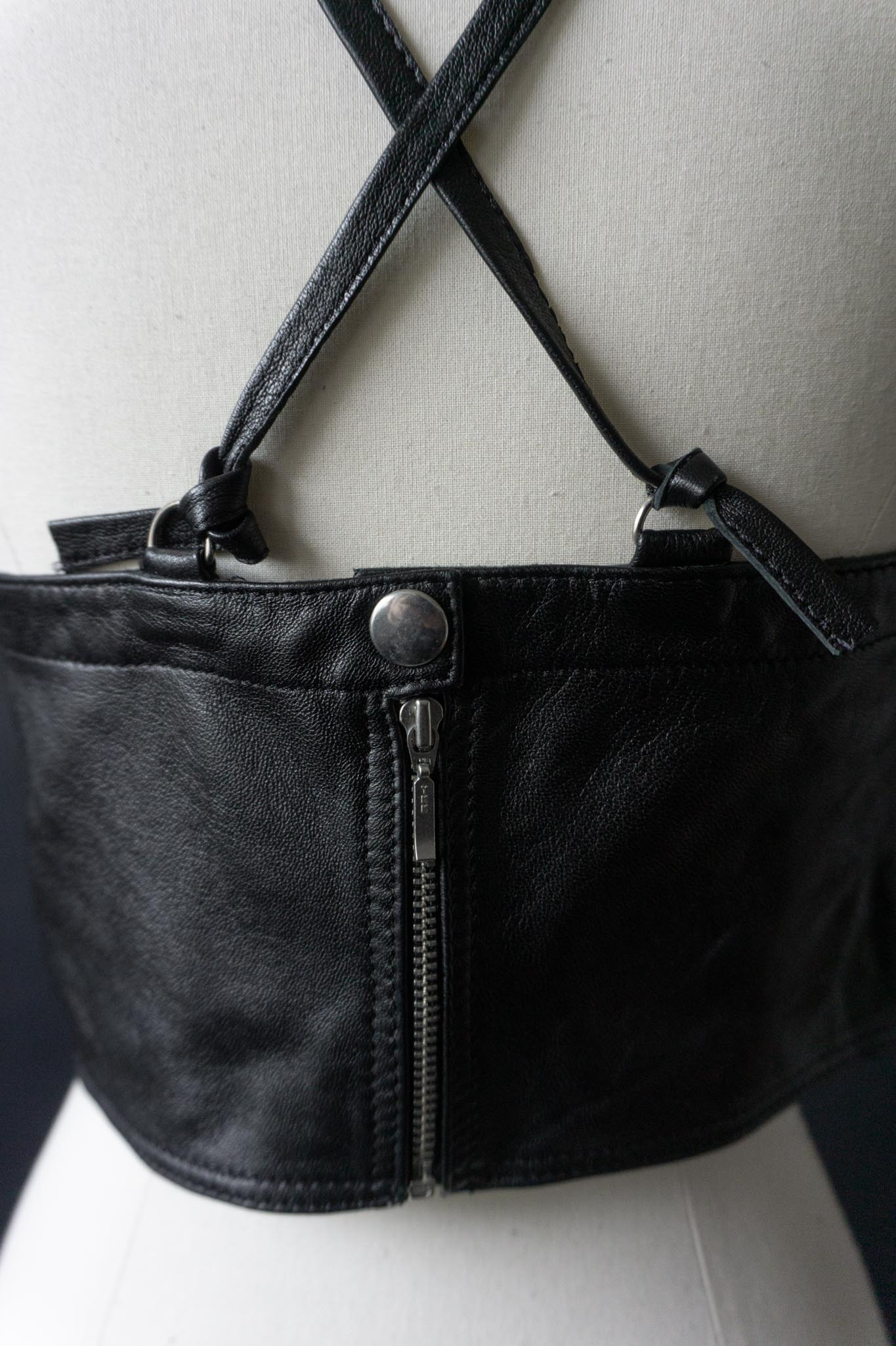 Vintage 80s Premium Ledertop, Zipper, XS–S