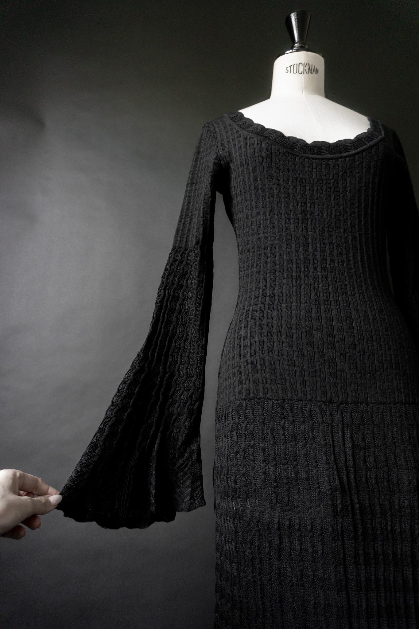 Vintage 90s Alaïa Strickkleid, Schwarz, S–M