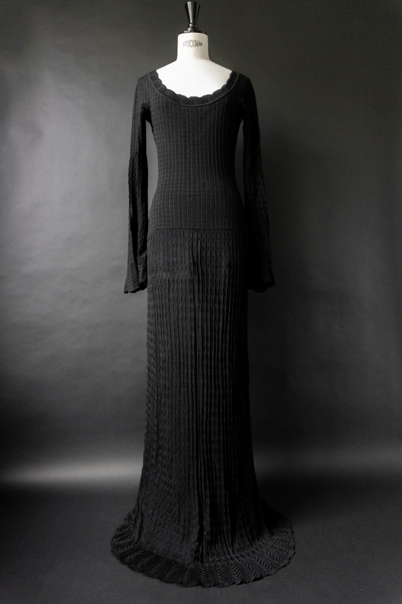 Vintage 90s Alaïa Strickkleid, Schwarz, S–M