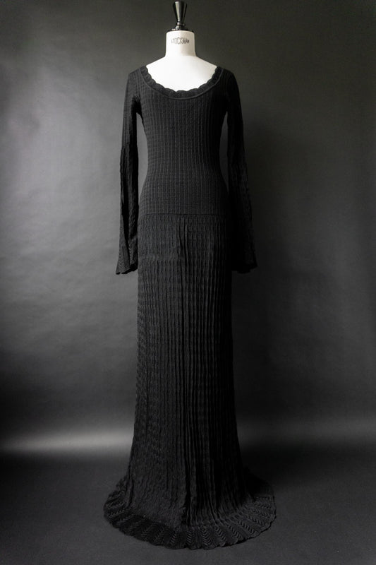 Vintage 90s Alaïa Strickkleid, Schwarz, S–M