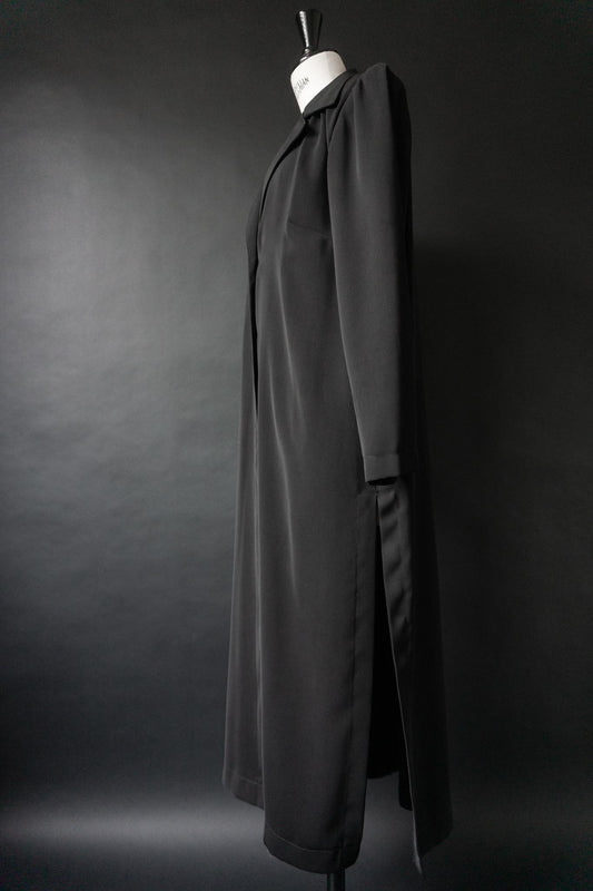 Vintage 80s Gothic Mantel, Schwarz, M–L