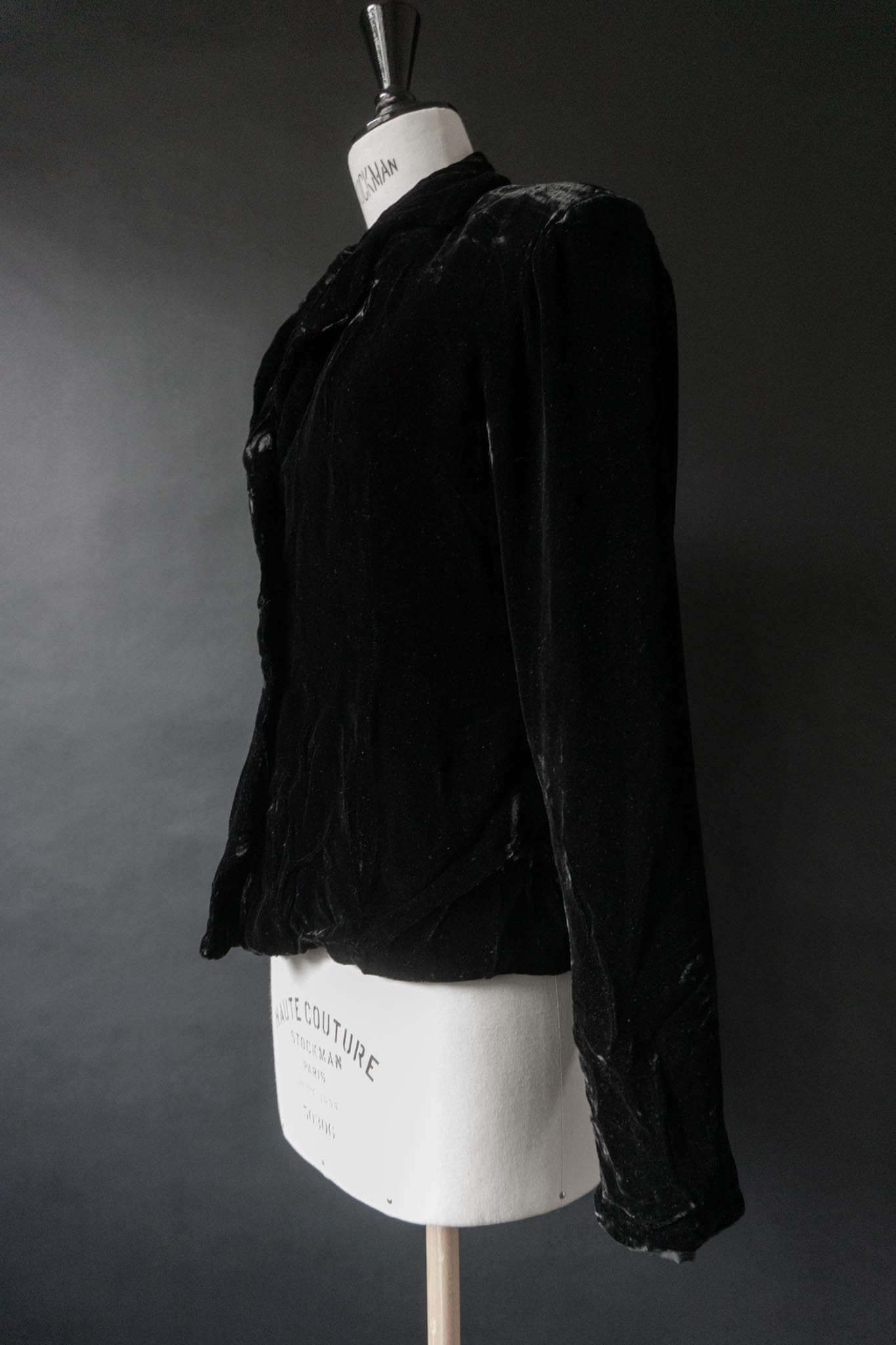 Vintage Goth Samtblazer 80s, S–M