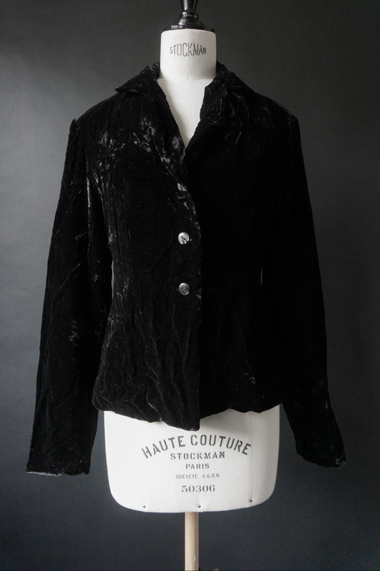 Vintage Goth Samtblazer 80s, S–M