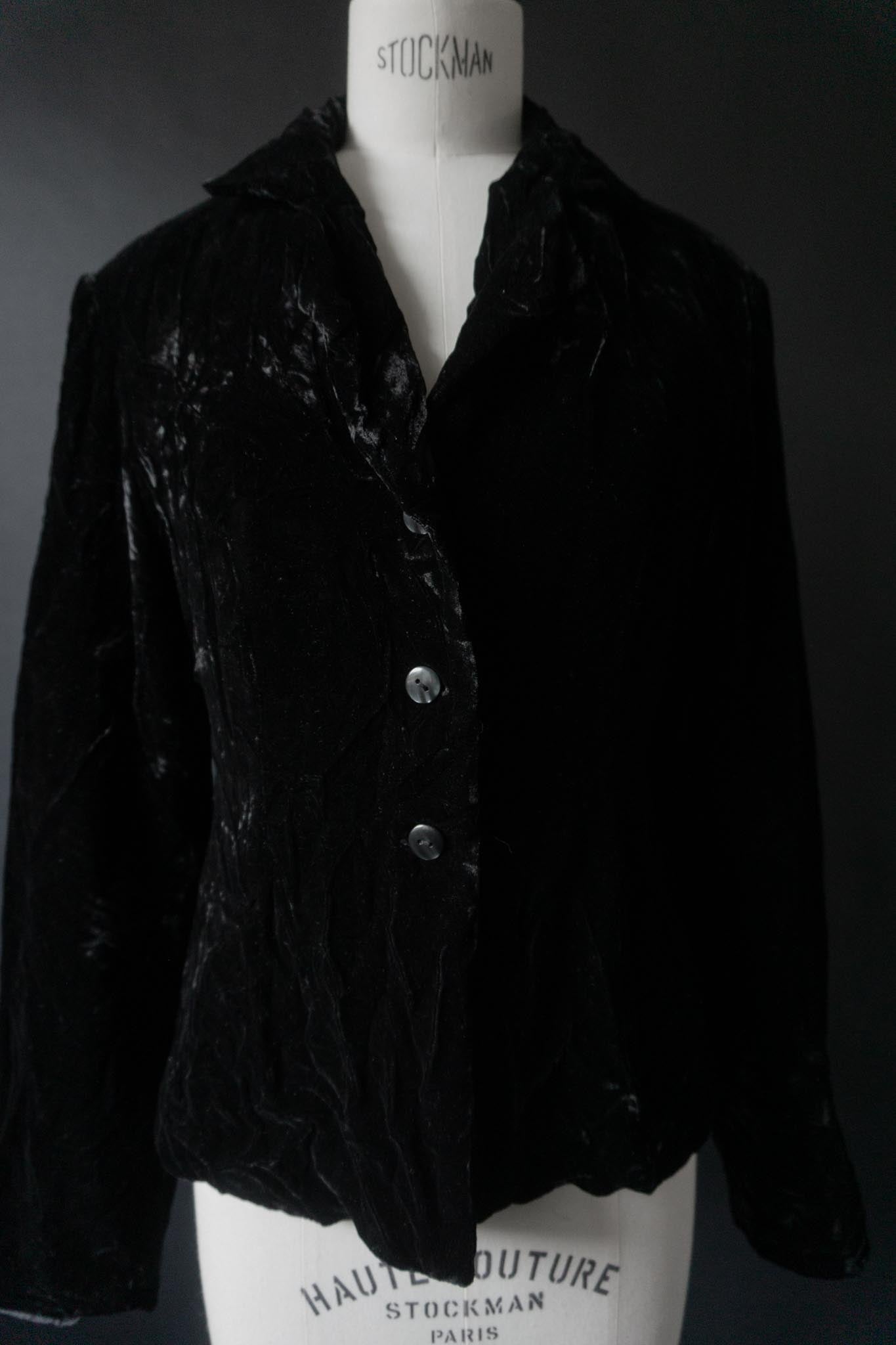 Vintage Goth Samtblazer 80s, S–M