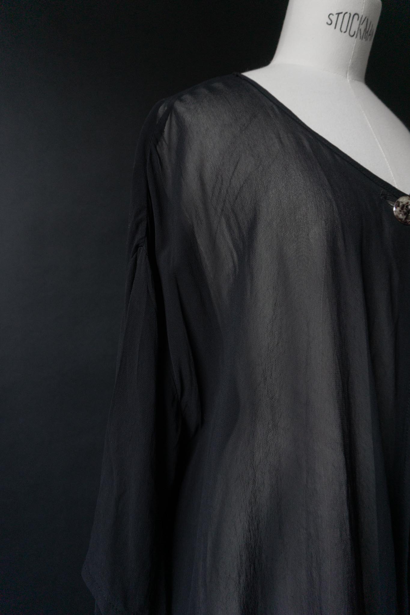 Vintage 90s Gothic Bluse, L–XXL