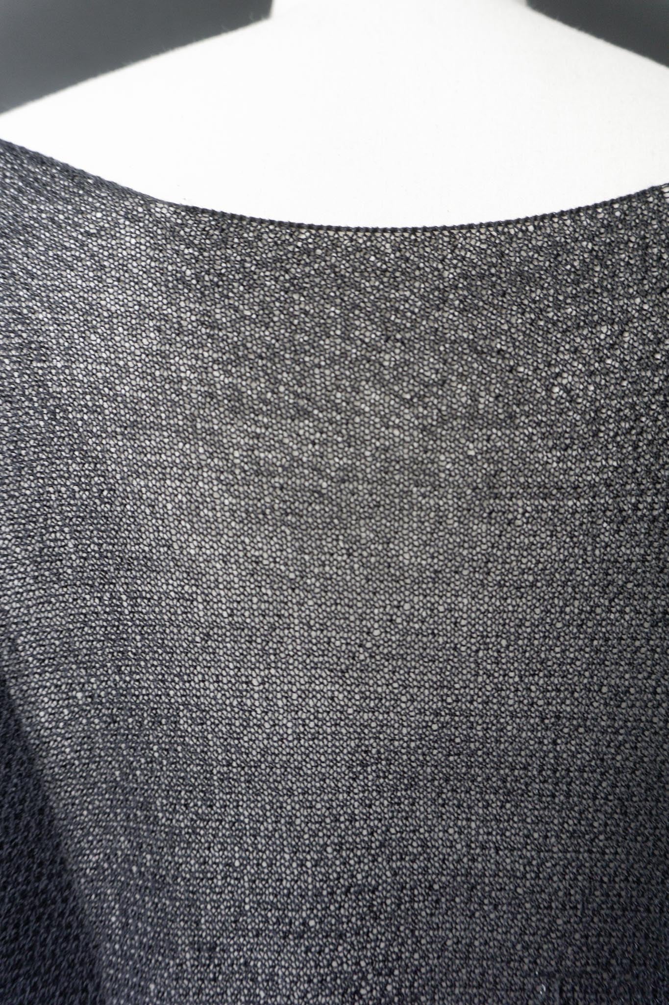 Schwarzer Lightweight Strickpullover, Sommer Knit, S–M