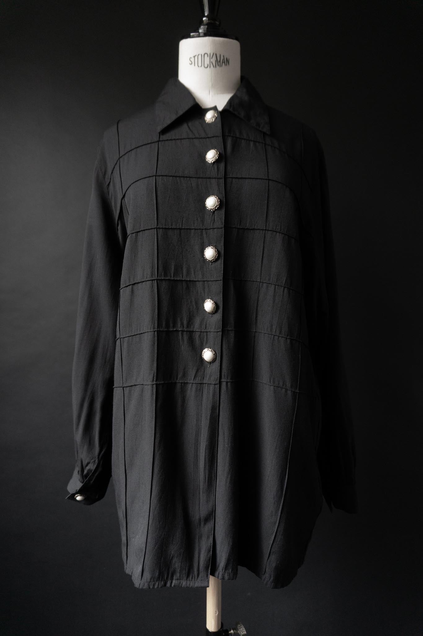 Vintage 80s Goth Bluse, M–L