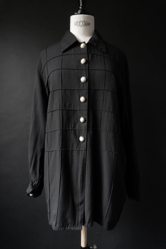 Vintage 80s Goth Bluse, M–L