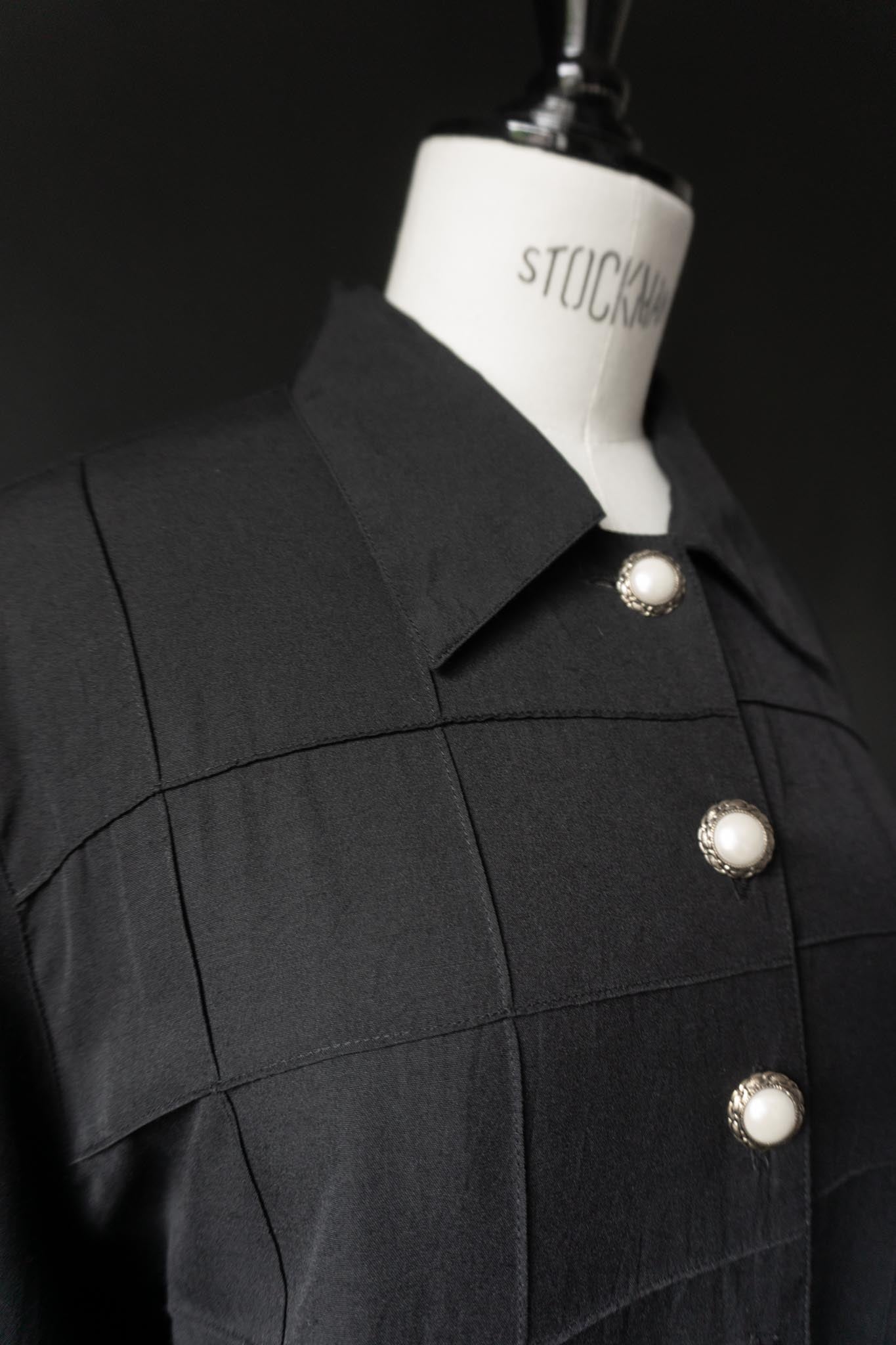 Vintage 80s Goth Bluse, M–L