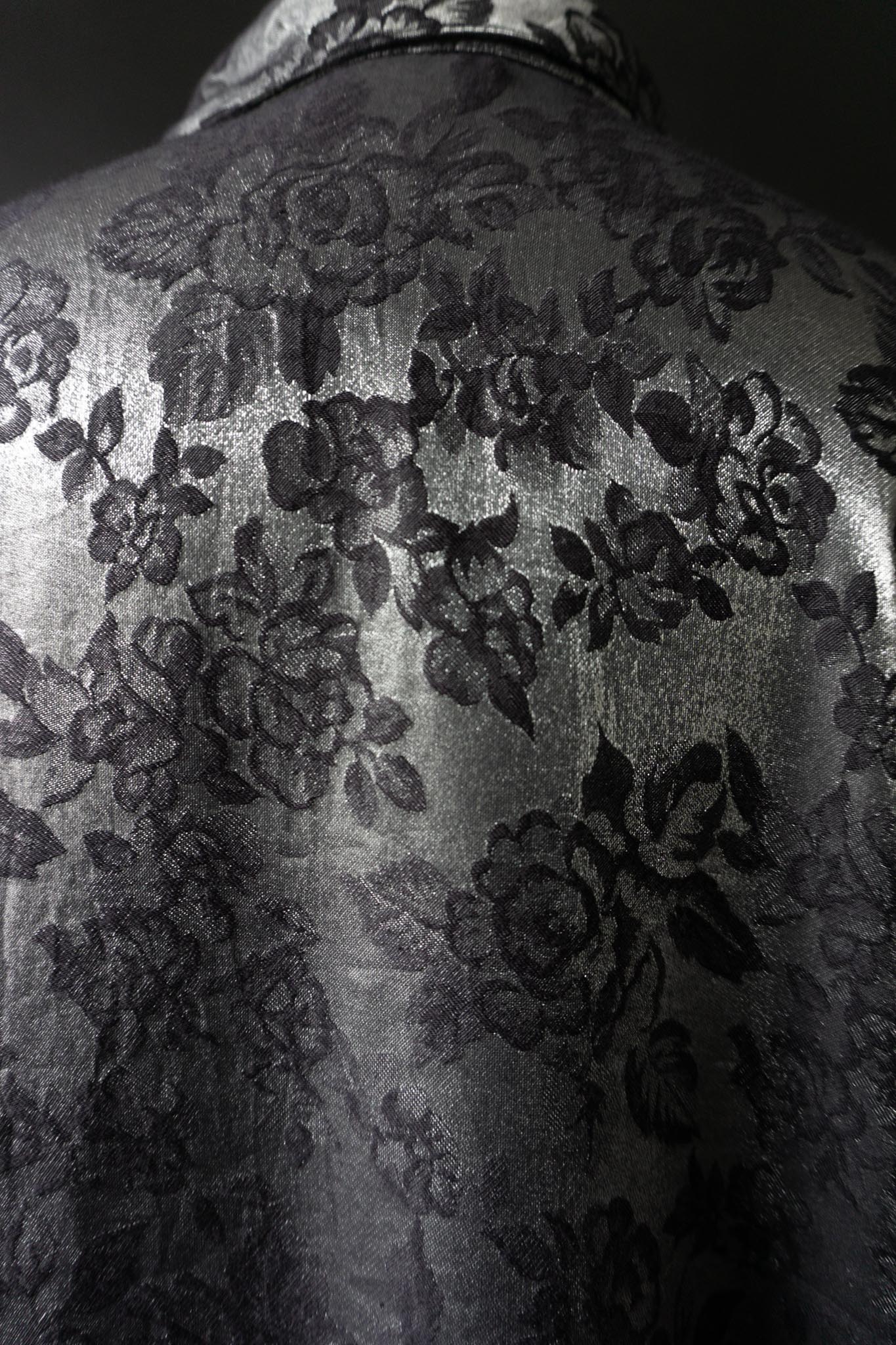 Vintage 90s Bluse, Silver Roses, M-L
