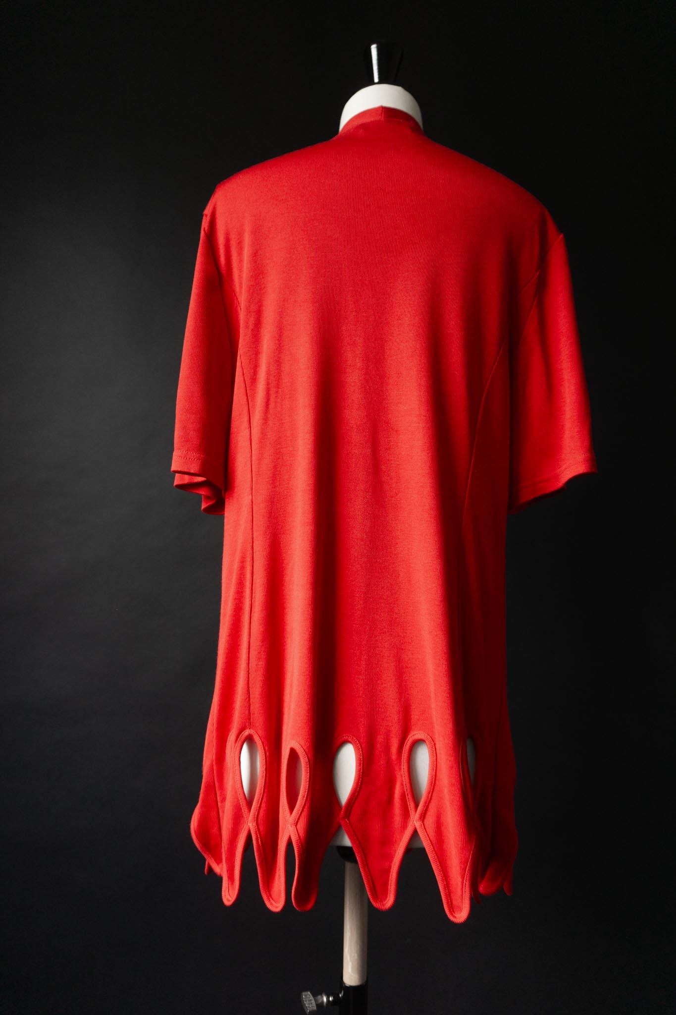 Vintage Cardiga, Feuerrot, Skulptural, S–M