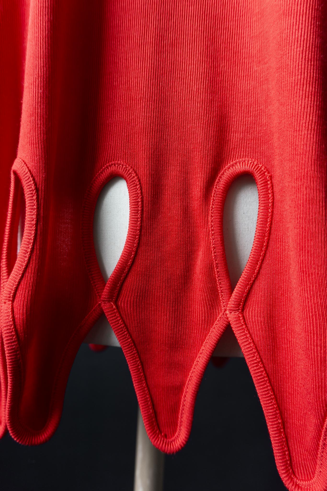Vintage Cardiga, Feuerrot, Skulptural, S–M