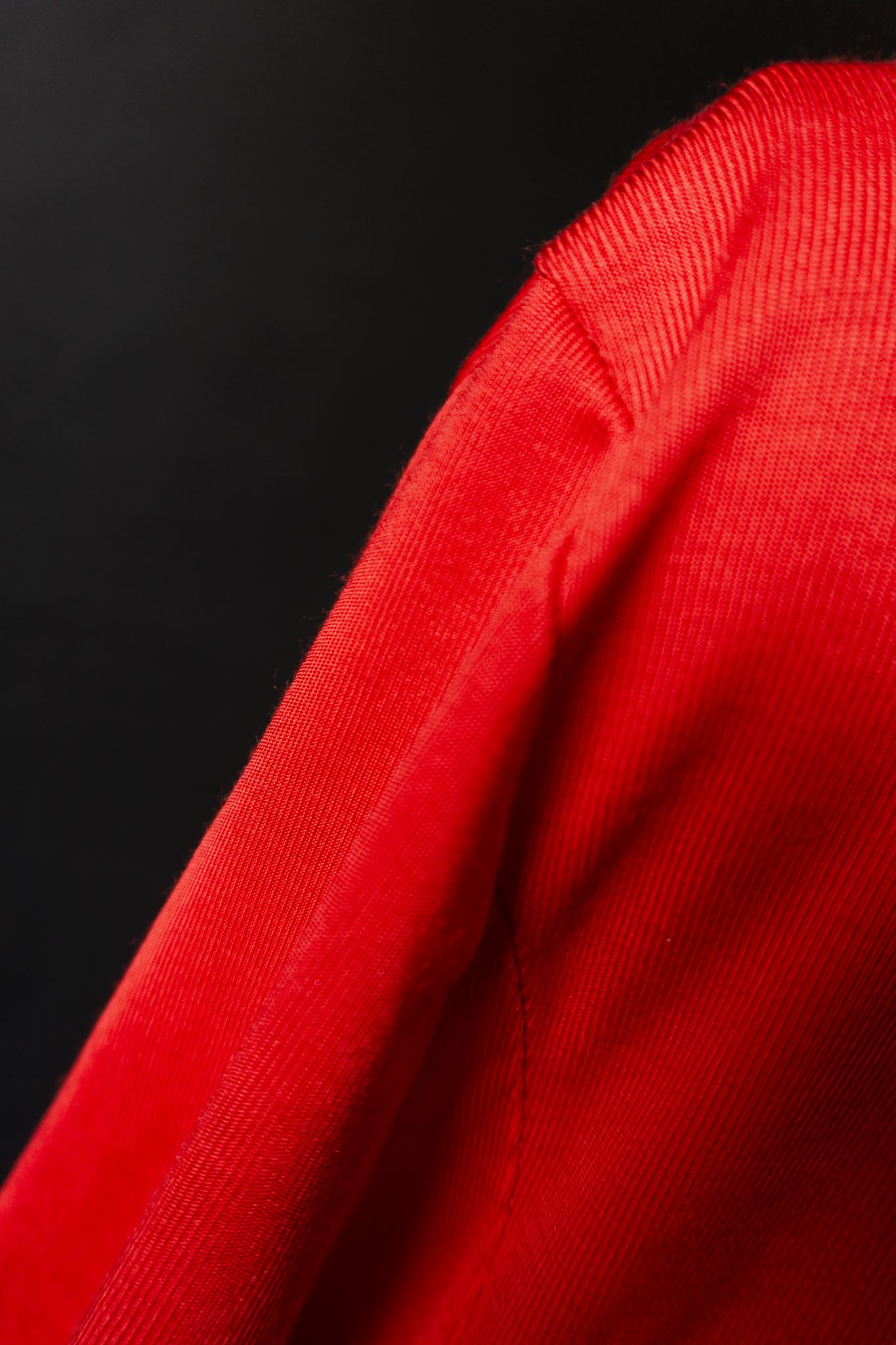 Vintage Cardiga, Feuerrot, Skulptural, S–M