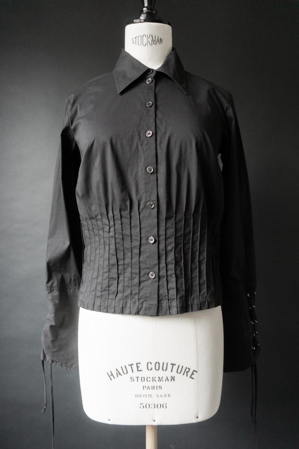 Vintage Y2K Bluse, Schnürung, XS-S