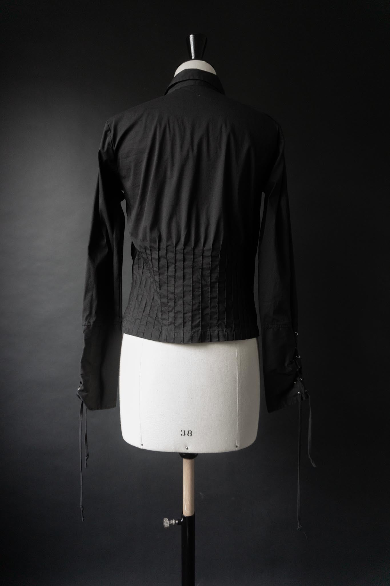 Vintage Y2K Bluse, Schnürung, XS-S