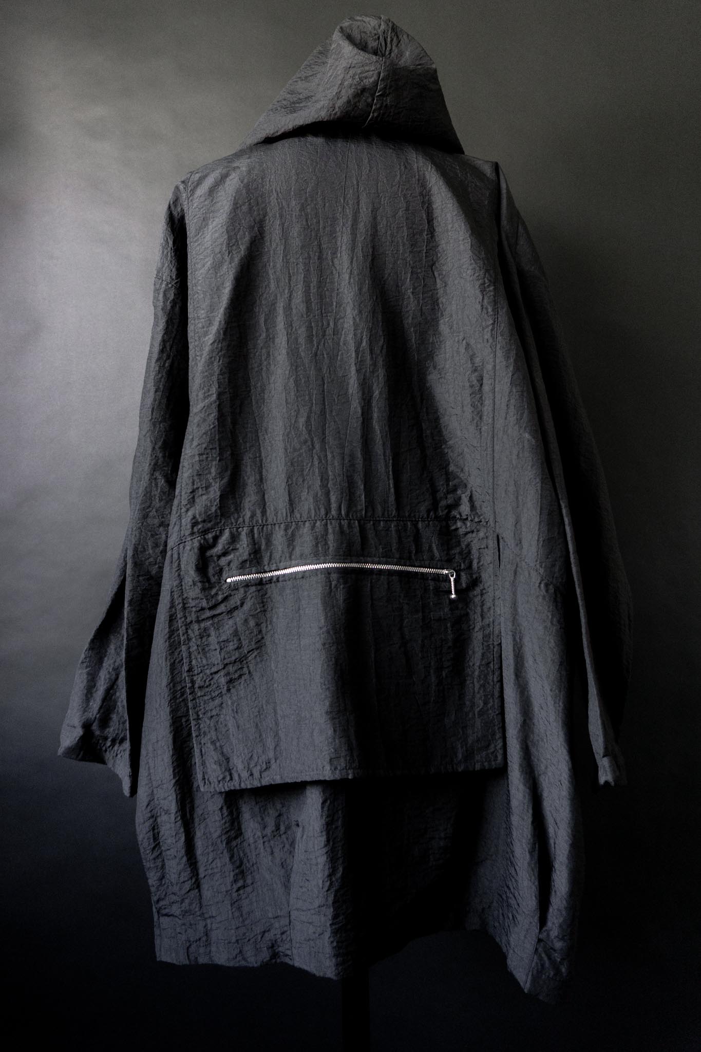 Vintage avantgarde Nylonjacke, Kapuze, L–XL