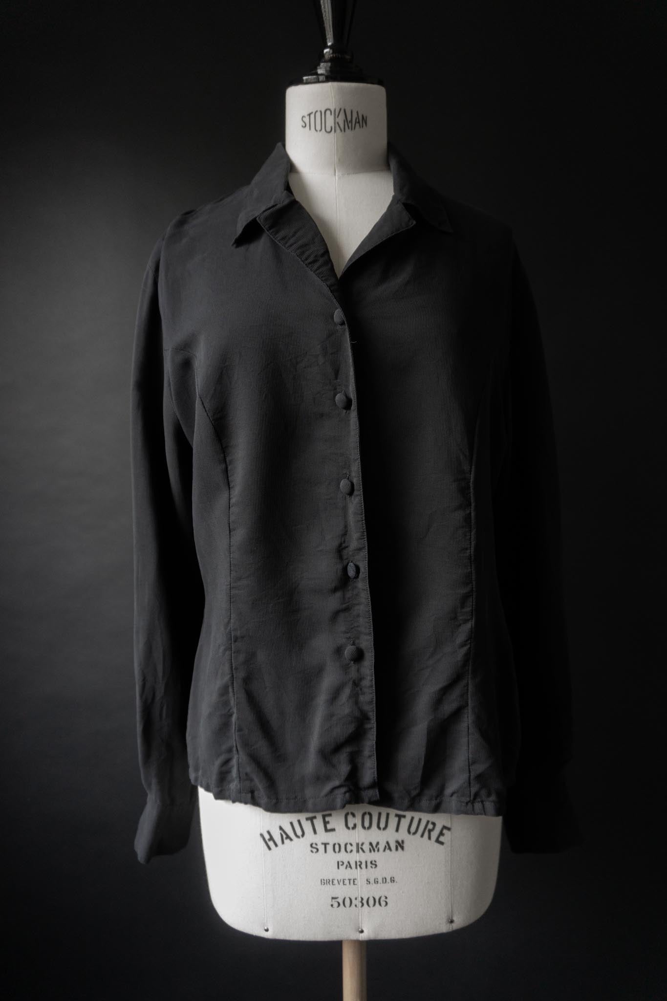 Vintage 90s Premium Basic Bluse, Seide, S–M