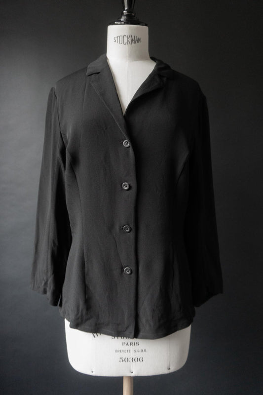 Vintage 90s Bogner Bluse, Seide, S–M