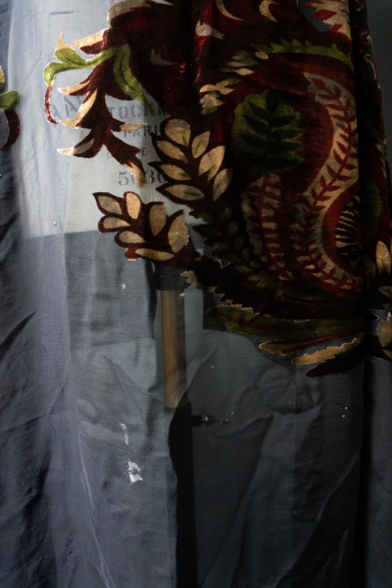 Vintage XXL Stola, Seide & Samt