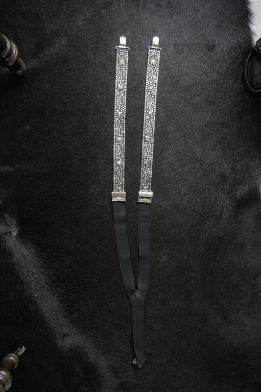 Vintage 80s Kolster Hosenträger Strass & Nieten