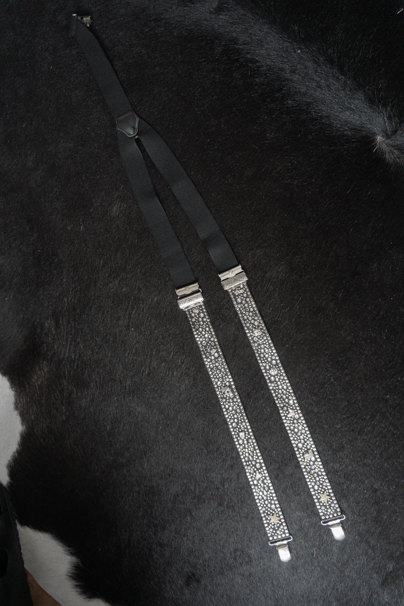 Vintage 80s Kolster Hosenträger Strass & Nieten