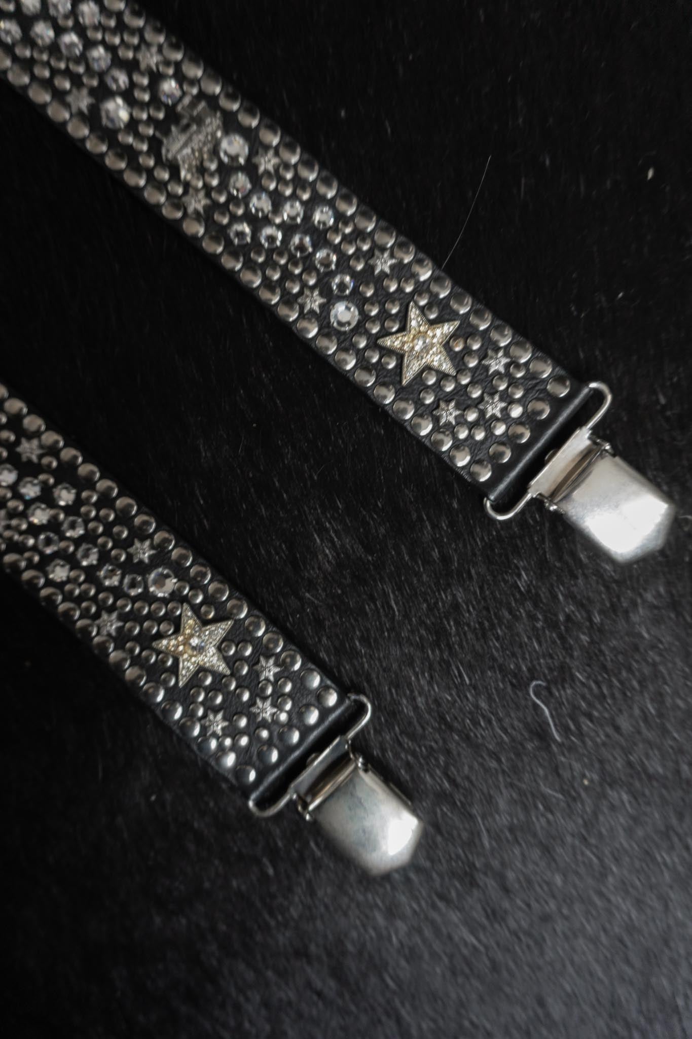 Vintage 80s Kolster Hosenträger Strass & Nieten