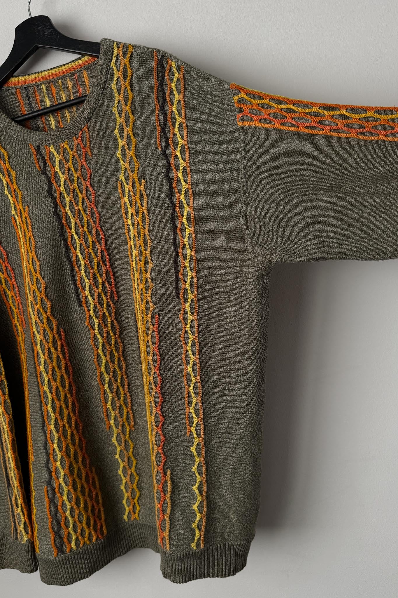Vintage 80s Carlo Colucci Pullover, Herbstfarben, XL