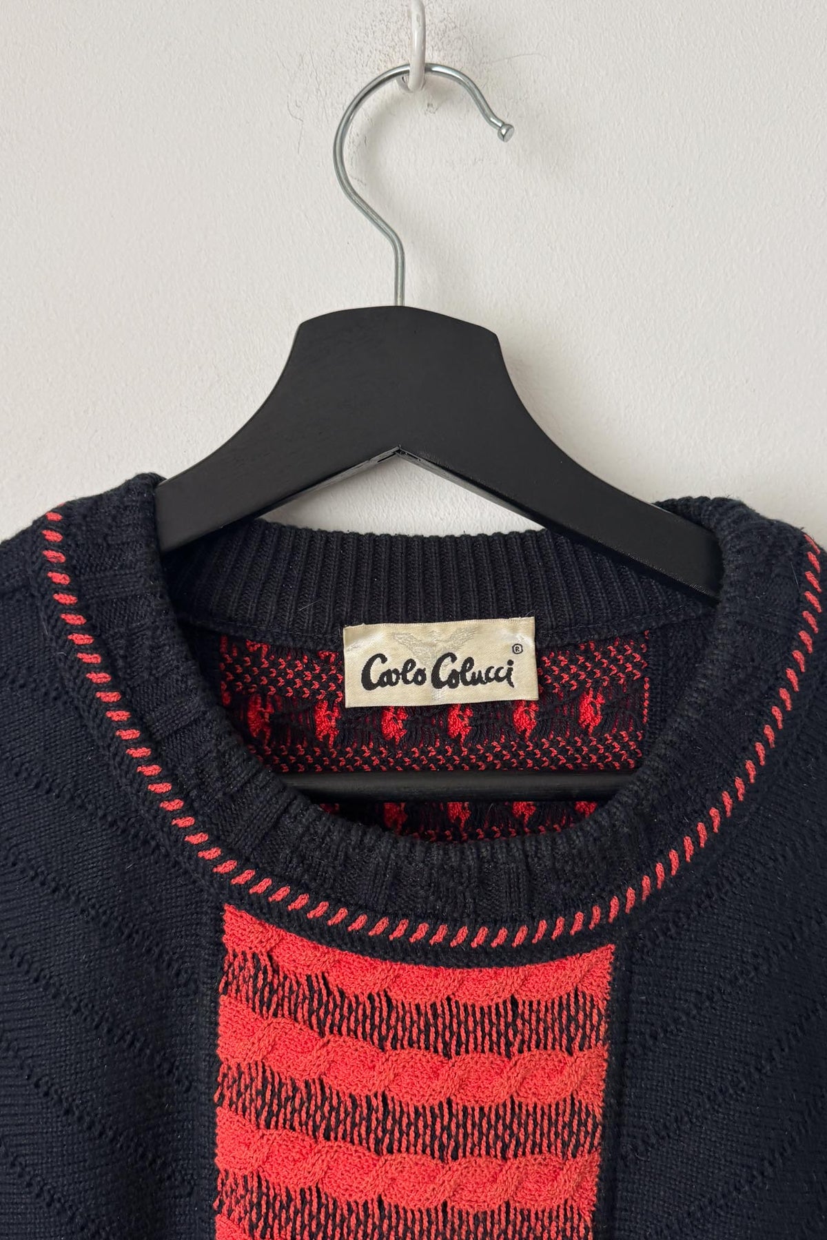 Vintage Carlo Colucci Pullover mit Farbblock-Design, M–XL